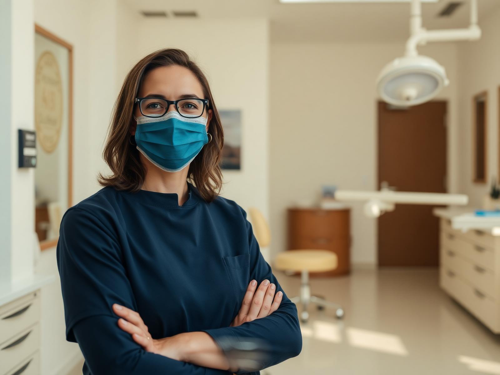 A local business owner in a modern clinic